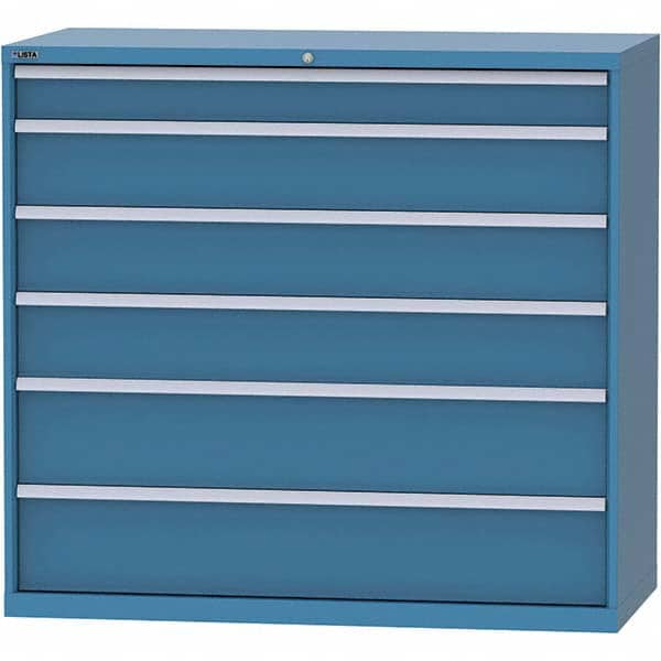 LISTA - 6 Drawer, 84 Compartment Bright Blue Steel Modular Storage Cabinet - Exact Tool & Supply