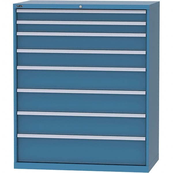 LISTA - 8 Drawer, 159 Compartment Bright Blue Steel Modular Storage Cabinet - Exact Tool & Supply