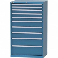 LISTA - 10 Drawer, 84 Compartment Bright Blue Steel Modular Storage Cabinet - Exact Tool & Supply