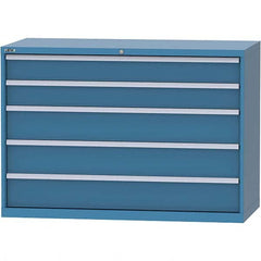 LISTA - 5 Drawer, 84 Compartment Bright Blue Steel Modular Storage Cabinet - Exact Tool & Supply