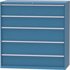 LISTA - 5 Drawer, 84 Compartment Bright Blue Steel Modular Storage Cabinet - Exact Tool & Supply