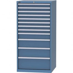 LISTA - 12 Drawer, 124 Compartment Bright Blue Steel Modular Storage Cabinet - Exact Tool & Supply