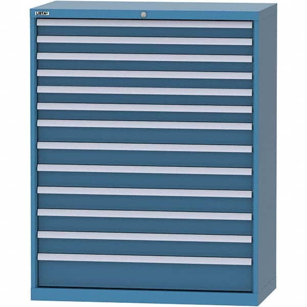 LISTA - 13 Drawer, 84 Compartment Bright Blue Steel Modular Storage Cabinet - Exact Tool & Supply
