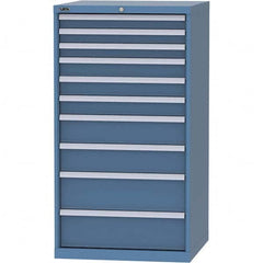 LISTA - 10 Drawer, 45 Compartment Bright Blue Steel Modular Storage Cabinet - Exact Tool & Supply