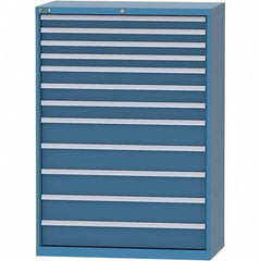 LISTA - 12 Drawer, 84 Compartment Bright Blue Steel Modular Storage Cabinet - Exact Tool & Supply