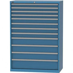 LISTA - 12 Drawer, 84 Compartment Bright Blue Steel Modular Storage Cabinet - Exact Tool & Supply