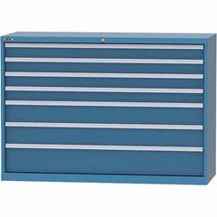 LISTA - 7 Drawer, 84 Compartment Bright Blue Steel Modular Storage Cabinet - Exact Tool & Supply