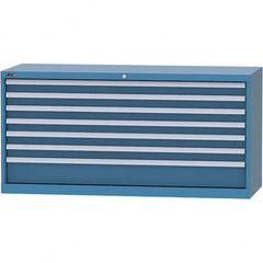 LISTA - 7 Drawer, 84 Compartment Bright Blue Steel Modular Storage Cabinet - Exact Tool & Supply