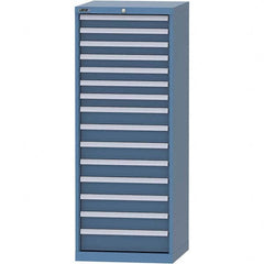 LISTA - 16 Drawer, 84 Compartment Bright Blue Steel Modular Storage Cabinet - Exact Tool & Supply