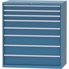 LISTA - 8 Drawer, 99 Compartment Bright Blue Steel Modular Storage Cabinet - Exact Tool & Supply