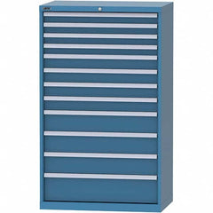 LISTA - 12 Drawer, 84 Compartment Bright Blue Steel Modular Storage Cabinet - Exact Tool & Supply