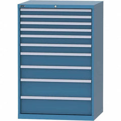 LISTA - 10 Drawer, 84 Compartment Bright Blue Steel Modular Storage Cabinet - Exact Tool & Supply