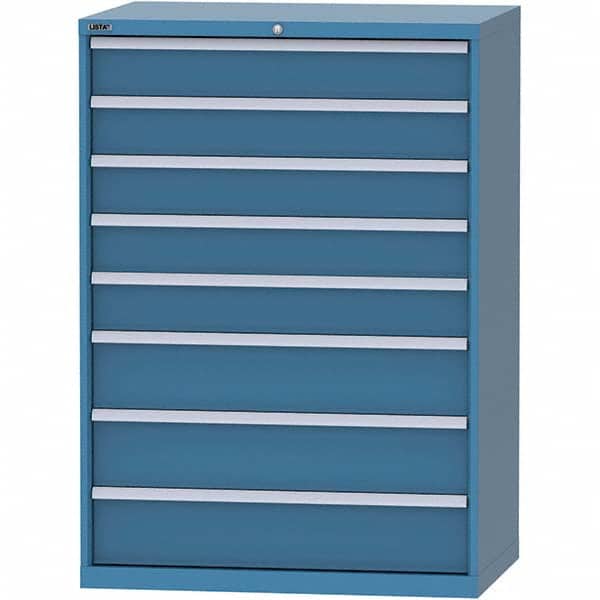 LISTA - 8 Drawer, 99 Compartment Bright Blue Steel Modular Storage Cabinet - Exact Tool & Supply