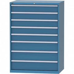 LISTA - 8 Drawer, 99 Compartment Bright Blue Steel Modular Storage Cabinet - Exact Tool & Supply