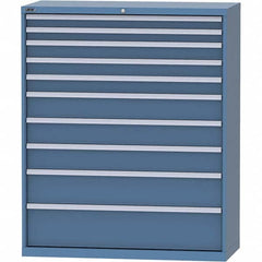 LISTA - 10 Drawer, 99 Compartment Bright Blue Steel Modular Storage Cabinet - Exact Tool & Supply
