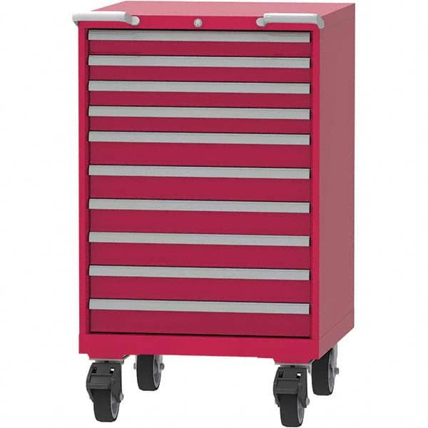 LISTA - 10 Drawer, 45 Compartment Red Steel Modular Storage Cabinet - Exact Tool & Supply