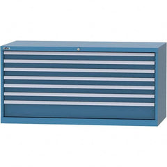 LISTA - 7 Drawer, 84 Compartment Bright Blue Steel Modular Storage Cabinet - Exact Tool & Supply