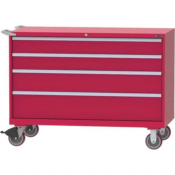 LISTA - 4 Drawer, 84 Compartment Red Steel Modular Storage Cabinet - Exact Tool & Supply