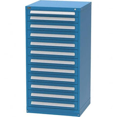 Vidmar - 12 Drawer, 344 Compartment Bright Blue Steel Modular Storage Cabinet - Exact Tool & Supply