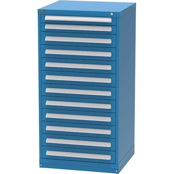Vidmar - 12 Drawer Bright Blue Steel Modular Storage Cabinet - Exact Tool & Supply