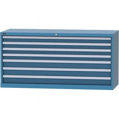 LISTA - 7 Drawer, 84 Compartment Bright Blue Steel Modular Storage Cabinet - Exact Tool & Supply