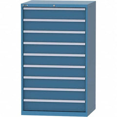 LISTA - 9 Drawer, 84 Compartment Bright Blue Steel Modular Storage Cabinet - Exact Tool & Supply