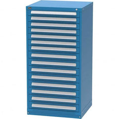 Vidmar - 15 Drawer, 344 Compartment Bright Blue Steel Modular Storage Cabinet - Exact Tool & Supply