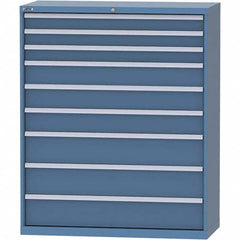 LISTA - 9 Drawer, 99 Compartment Bright Blue Steel Modular Storage Cabinet - Exact Tool & Supply