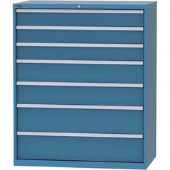 LISTA - 7 Drawer, 159 Compartment Bright Blue Steel Modular Storage Cabinet - Exact Tool & Supply