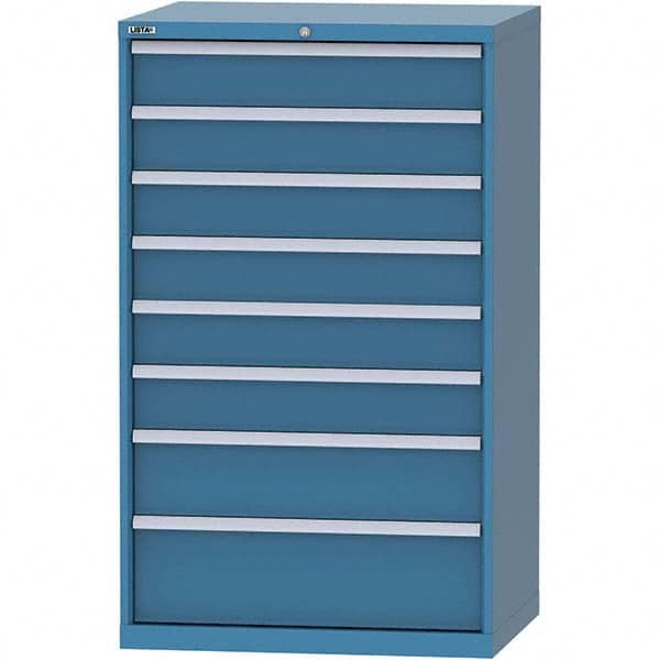 LISTA - 8 Drawer, 84 Compartment Bright Blue Steel Modular Storage Cabinet - Exact Tool & Supply