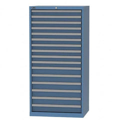 LISTA - 16 Drawer, 93 Compartment Bright Blue Steel Modular Storage Cabinet - Exact Tool & Supply