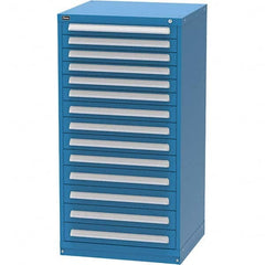 Vidmar - 14 Drawer, 344 Compartment Bright Blue Steel Modular Storage Cabinet - Exact Tool & Supply
