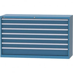 LISTA - 7 Drawer, 84 Compartment Bright Blue Steel Modular Storage Cabinet - Exact Tool & Supply