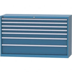 LISTA - 7 Drawer, 84 Compartment Bright Blue Steel Modular Storage Cabinet - Exact Tool & Supply