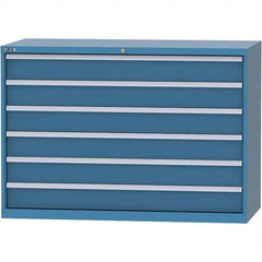 LISTA - 6 Drawer, 84 Compartment Bright Blue Steel Modular Storage Cabinet - Exact Tool & Supply