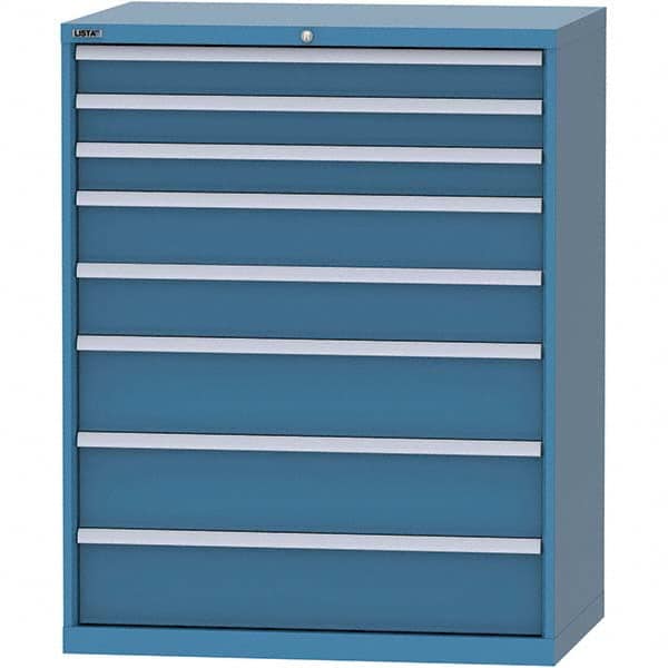 LISTA - 8 Drawer, 99 Compartment Bright Blue Steel Modular Storage Cabinet - Exact Tool & Supply