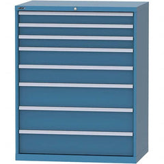 LISTA - 8 Drawer, 99 Compartment Bright Blue Steel Modular Storage Cabinet - Exact Tool & Supply