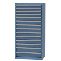 LISTA - 14 Drawer, 93 Compartment Bright Blue Steel Modular Storage Cabinet - Exact Tool & Supply