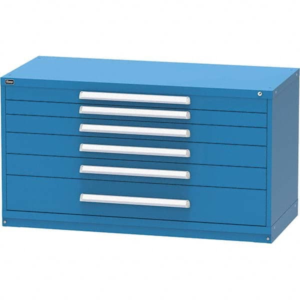Vidmar - 6 Drawer, 45 Compartment Bright Blue Steel Modular Storage Cabinet - Exact Tool & Supply