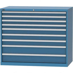 LISTA - 9 Drawer, 99 Compartment Bright Blue Steel Modular Storage Cabinet - Exact Tool & Supply