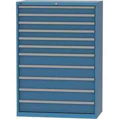 LISTA - 11 Drawer, 84 Compartment Bright Blue Steel Modular Storage Cabinet - Exact Tool & Supply