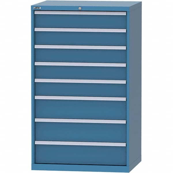 LISTA - 8 Drawer, 84 Compartment Bright Blue Steel Modular Storage Cabinet - Exact Tool & Supply
