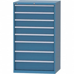 LISTA - 8 Drawer, 84 Compartment Bright Blue Steel Modular Storage Cabinet - Exact Tool & Supply