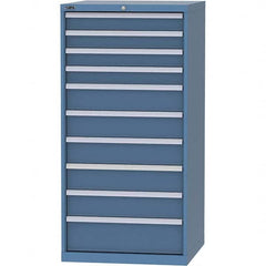 LISTA - 10 Drawer, 124 Compartment Bright Blue Steel Modular Storage Cabinet - Exact Tool & Supply