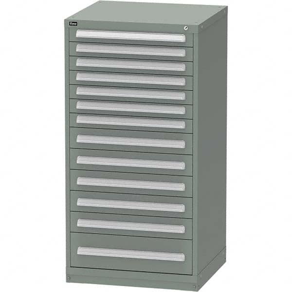 Vidmar - 13 Drawer, 45 Compartment Vidmar Green Steel Modular Storage Cabinet - Exact Tool & Supply