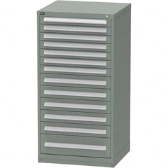 Vidmar - 13 Drawer, 45 Compartment Vidmar Green Steel Modular Storage Cabinet - Exact Tool & Supply