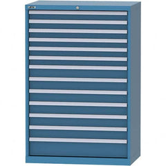 LISTA - 13 Drawer, 84 Compartment Bright Blue Steel Modular Storage Cabinet - Exact Tool & Supply