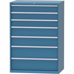 LISTA - 7 Drawer, 99 Compartment Bright Blue Steel Modular Storage Cabinet - Exact Tool & Supply