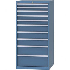 LISTA - 10 Drawer, 124 Compartment Bright Blue Steel Modular Storage Cabinet - Exact Tool & Supply