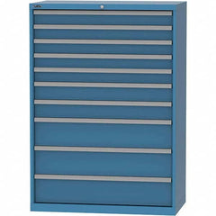 LISTA - 10 Drawer, 84 Compartment Bright Blue Steel Modular Storage Cabinet - Exact Tool & Supply